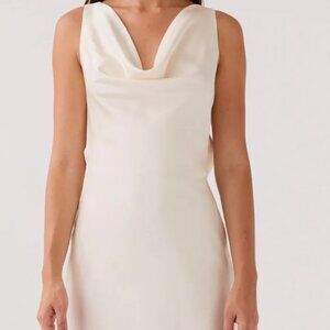 PepperMayo Be Mine Satin Mini Dress - Ivory size 0